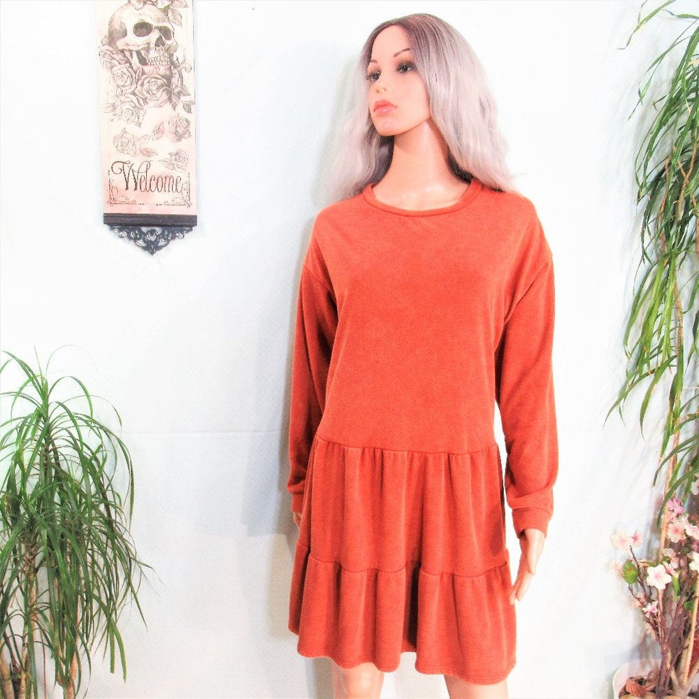 Wild Fable Cozy Pumpkin Spice Long Sleeve Dress